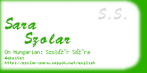 sara szolar business card